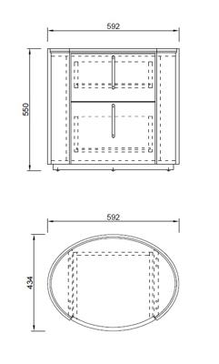 Мебель Garda Decor 77IP-30200 Тумбочка 2 ящика темный шпон 59*43*55см арт. 77IP-30200