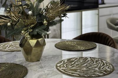 Аксессуар Garda Decor 150ARF-22324 Салфетка сервировочная Саванна,бисер,золото d35см арт. 150ARF-22324