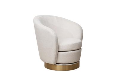 Мебель Garda Decor Кресло Наполи(Napoli) вращающееся, рогожка бежевая Koza2601-ECRU 76*76*76см арт. Napoli-2K-Koza2601-ECRU