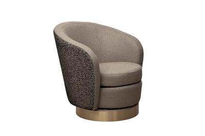 Мебель Garda Decor Кресло Наполи(Napoli) вращающееся, рогожка золото/черный Santo300-BEG+Santo302-CHZOL 76*76*76см арт. Napoli-3K-Santo300-BEG+Santo302-CHZOL