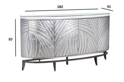 Комод Garda Decor ART-2932  Комод серебристый с декором 182*41*97см арт. ART-2932