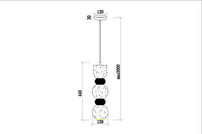 Потолочный светильник Garda Decor 62GDW-92503 Светильник полоточный d12*h42см арт. 62GDW-92503