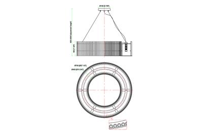 Потолочный светильник Garda Decor 91GH-80567 Люстра подвесная чёрный/стекло прозрач. d70*h150см арт. 91GH-80567