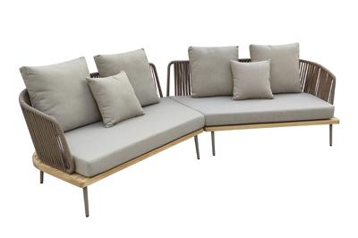 Мебель Garda Decor 129KN-03042 Диван угловой "БЭЙЛИ (BAYLEY)" уличный серый 280*84*75см арт. 129KN-03042