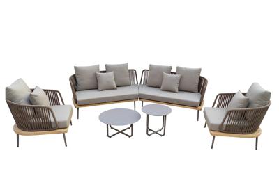 Мебель Garda Decor 129KN-03042 Диван угловой "БЭЙЛИ (BAYLEY)" уличный серый 280*84*75см арт. 129KN-03042