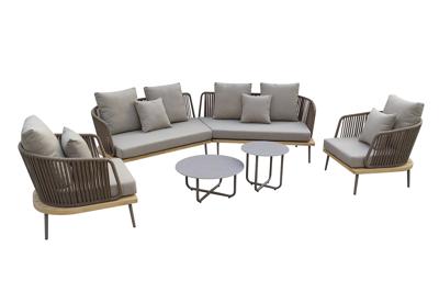Мебель Garda Decor 129KN-03042 Диван угловой "БЭЙЛИ (BAYLEY)" уличный серый 280*84*75см арт. 129KN-03042