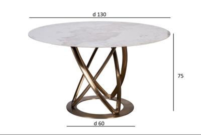 Мебель Garda Decor 57EL-79000 Стол обеденный белый керамика d130*75см арт. 57EL-79000