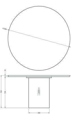 Мебель Garda Decor KFG205  Стол обеденный d150*76см каменная столешница, шпон арт. KFG205