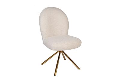 Мебель Garda Decor 30C-12390 Стул обеденный поворотный букле белый 66*51*91см арт. 30C-12390