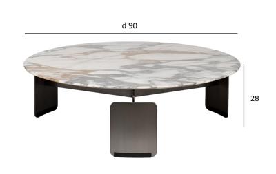 Стол журнальный Garda Decor 160KD-26500 Стол журнальный, мрамор Арабескато Корчия (Arabescato Corchia) d90*28см арт. 160KD-26500