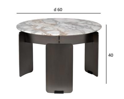 Стол журнальный Garda Decor 160KD-26501 Стол журнальный, мрамор Арабескато Корчия (Arabescato Corchia) d60*40см арт. 160KD-26501