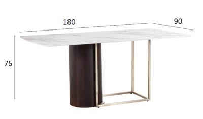 Мебель Garda Decor 76AR-21100 Стол обеденный иск.камень белый 180*90*75см арт. 76AR-21100