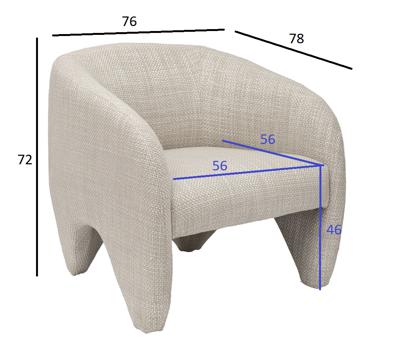Мебель Garda Decor ZW-23081 Кресло Мольвено (Molveno) белое 76*78*72см арт. ZW-23081