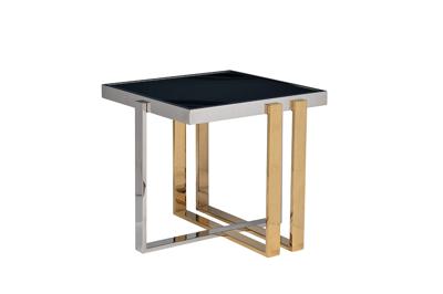 Стол журнальный Garda Decor 47ED-20920 Стол журнальный черн.стекло/хром+золото 55*55*55см арт. 47ED-20920