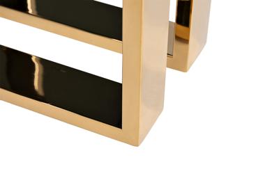Стол журнальный Garda Decor 47ED-20920 Стол журнальный черн.стекло/хром+золото 55*55*55см арт. 47ED-20920