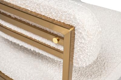 Мебель Garda Decor GY-08504 Стул букле бежевый/матовое золото 60*55*73см арт. GY-08504