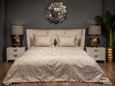 Кровать Garda Decor Кровать Сиена(Siena) без мех.велюр бежевый Colt002 199*222*116см арт. Siena2К-160-Colt002