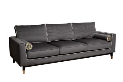 Диван Garda Decor Диван Мадрид Память(Madrid Memory) с кантом трехм. без мех.,велюр серый Colt1003+Colt030 арт. MADRID-Memory-Colt1003+Colt030