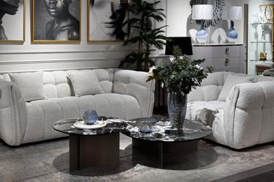 Мебель Garda Decor ZW-26802 Диван Прато (Prato) двухместный букле белый 204*106*74см арт. ZW-26802
