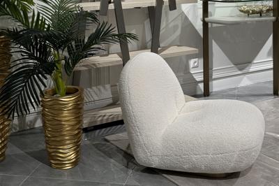 Мебель Garda Decor 87YY-21045 Кресло Альбано (Albano) иск.мех белый 75*88*64см арт. 87YY-21045