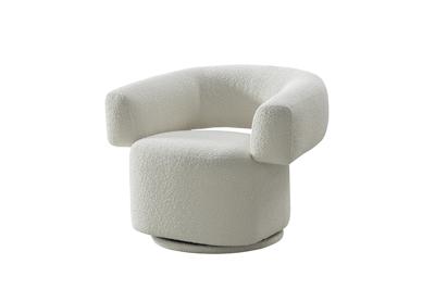 Мебель Garda Decor 87YY-23071 Кресло поворотное Лугано (Lugano) букле белое 90*76*68см арт. 87YY-23071