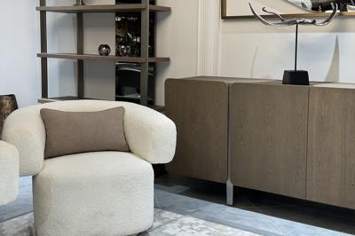Мебель Garda Decor 87YY-23071 Кресло поворотное Лугано (Lugano) букле белое 90*76*68см арт. 87YY-23071