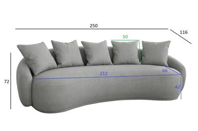 Остальные предметы Garda Decor 87YY-22085 Диван Форли (Forli) светло-серый 250*116*72см арт. 87YY-22085