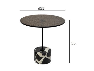 Стол журнальный Garda Decor 33FS-08100 Стол журнальный стекло / черный мрамор d55*55см арт. 33FS-08100