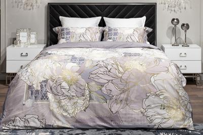 Подарок Garda Decor 130HB-00028 Комплект наволочек сатин принт Пионы серый  50*70(2шт) арт. 130HB-00028
