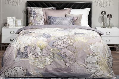 Подарок Garda Decor 130HB-00029 Комплект наволочек сатин принт Пионы серый  70*70(2шт) арт. 130HB-00029