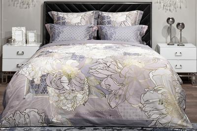 Подарок Garda Decor 130HB-00029 Комплект наволочек сатин принт Пионы серый  70*70(2шт) арт. 130HB-00029