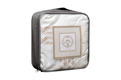 Подарок Garda Decor 175SMR-17504 Комплект постельного белья с вышивкой Паллада, золотой, Двуспальный евро (200*220) арт. 175SMR-17504
