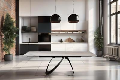 Мебель Garda Decor 169DT-92055 Стол обеденный раскл.керам.столешница 160(40+40)*90*76см арт. 169DT-92055