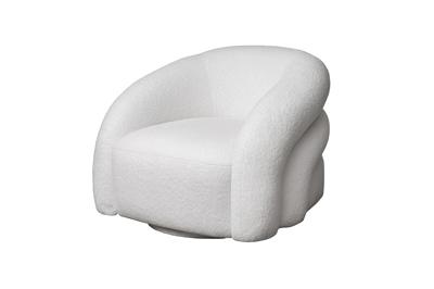 Мебель Garda Decor Кресло Монблан(Monblan) поворотное букле белое Hush000 93*90*70см арт. MONBLAN-K-HUSH000