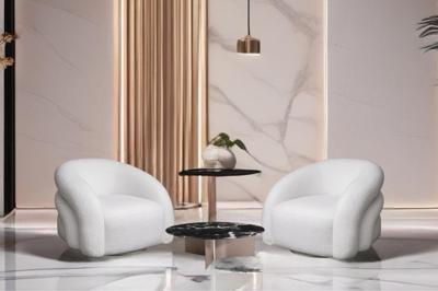 Мебель Garda Decor Кресло Монблан(Monblan) поворотное букле белое Hush000 93*90*70см арт. MONBLAN-K-HUSH000