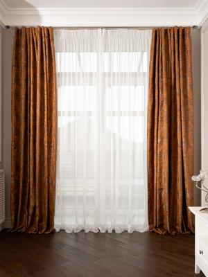 Штора Garda Decor 121GD-00006/1 Портьера Бромли (Bromley) оранжевый 275*260 арт. 121GD-00006/1