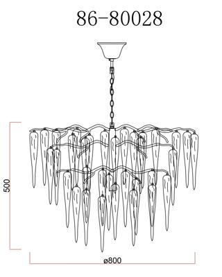 Потолочный светильник Garda Decor 86-80028 Люстра Весна (Primavera) d80 см, металл цвет золото арт. 86-80028