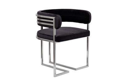 Мебель Garda Decor GY-18504 Стул велюр черный/матовый хром 60*55*73см арт. GY-18504