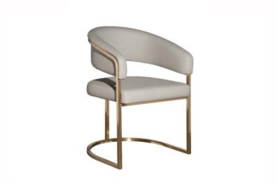 Мебель Garda Decor 76AR-65200 Стул экокожа св.серый/матовое золото 59,5*54*79см арт. 76AR-65200