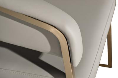 Мебель Garda Decor 76AR-65200 Стул экокожа св.серый/матовое золото 59,5*54*79см арт. 76AR-65200
