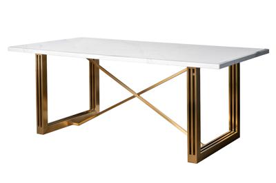 Мебель Garda Decor 30F-14780 Стол обеденный белый / браш.золото 200*100*76см арт. 30F-14780