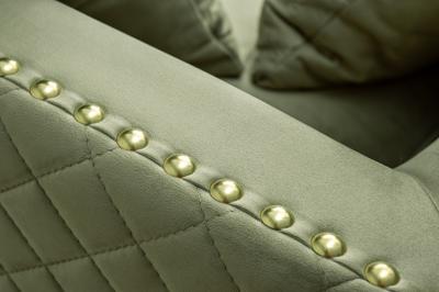Диван Garda Decor Диван-Кушетка Сорренто(Sorrento) правая велюр оливковый Colt1002-OLIV 180*98*88см арт. SORRENTO-COUCH-Colt1002