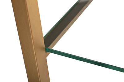 Мебель Garda Decor KFG087/2 Стеллаж "Полусфера" прозрачное стекло/золото матовый 71*48*202см арт. KFG087/2