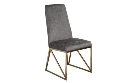Мебель Garda Decor 30C-20140 Стул велюр шенилл серый/браш.золото 49*65*99см арт. 30C-20140