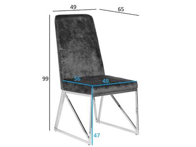 Мебель Garda Decor 30C-20140 Стул велюр шенилл серый/браш.золото 49*65*99см арт. 30C-20140