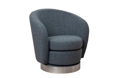 Мебель Garda Decor Кресло Наполи(Napoli) вращающееся, букле т.серое Orso-Mare 76*76*76см арт. Napoli-Orso Mare
