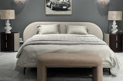 Кровать Garda Decor Кровать Сицилия(Sicilia) без мех.,букле бежевая Orso-BEG 240*220*87см арт. Sicilia-160-Orso BEG