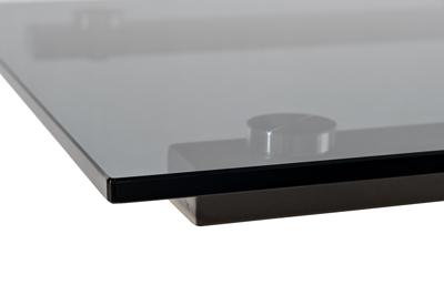 Стол журнальный Garda Decor 57EL-11011 Стол журнальный приставной серый, стекло тонированное 50*50*50см арт. 57EL-11011
