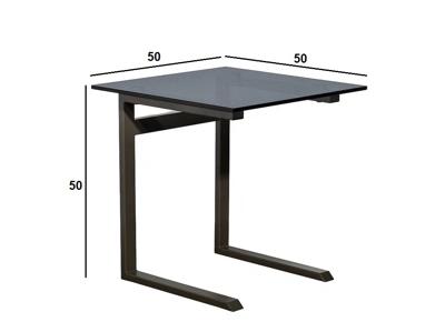 Стол журнальный Garda Decor 57EL-11011 Стол журнальный приставной серый, стекло тонированное 50*50*50см арт. 57EL-11011