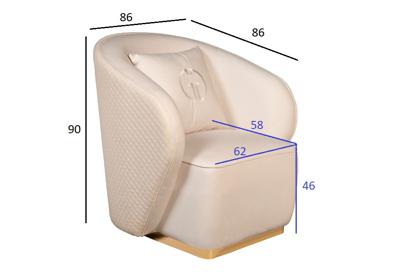 Мебель Garda Decor 102AN-84110 Кресло Ольтен (Olten), велюр кремовый 86*86*90см (без канта) арт. 102AN-84110